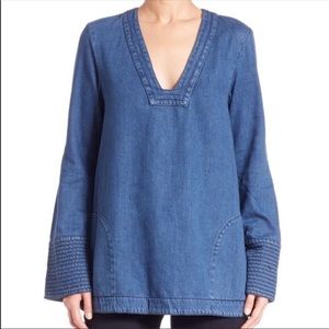 Free People Blue Denim Tunic
